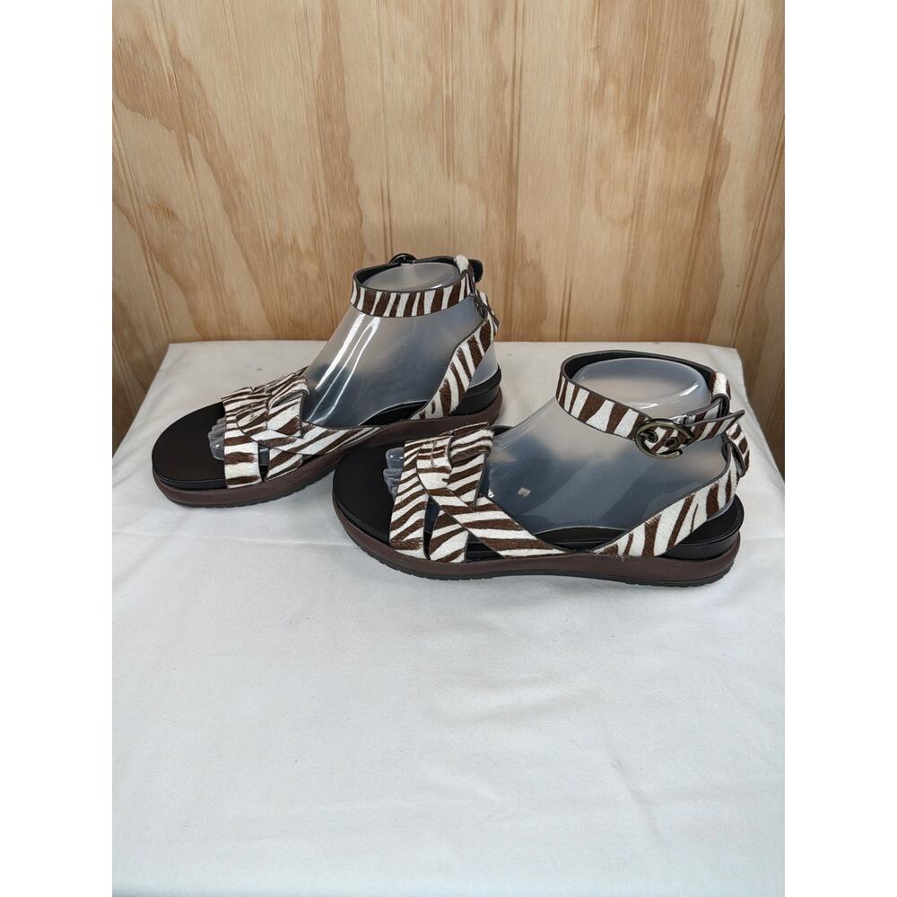 Naked Feet Limon Zebra Sandals Leather Boho Nomadic Earthy Travel Size 9 NWOB - Picture 5 of 9